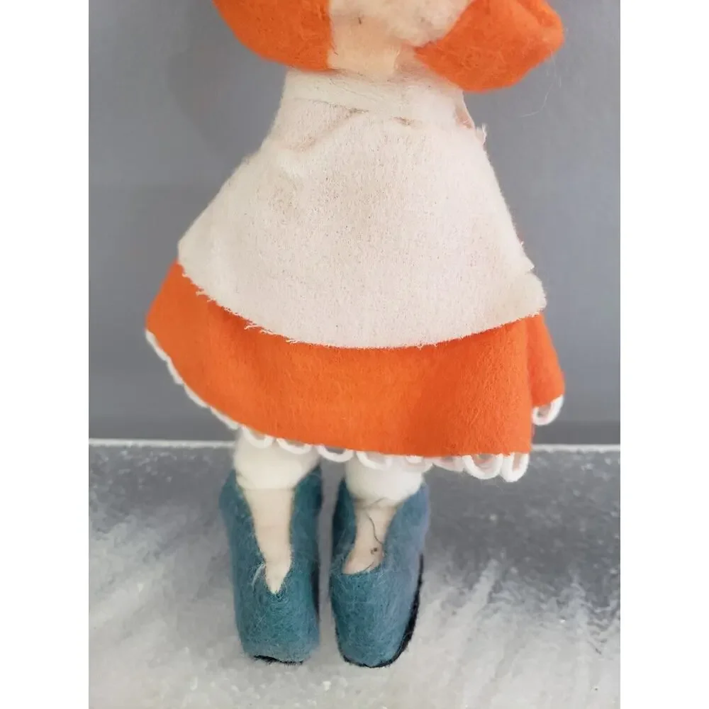 Vintage Pilgrim Ornament Japan Avalon Inc Doll 6” Kitschy Christmas Thanksgiving